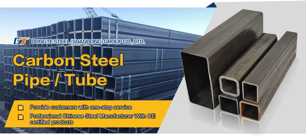 China Supply Q195 Low Carbon Black Steel Hot DIP Galvanized Coating Square Tube Rectangular Hollow Tubular Steel Pipe